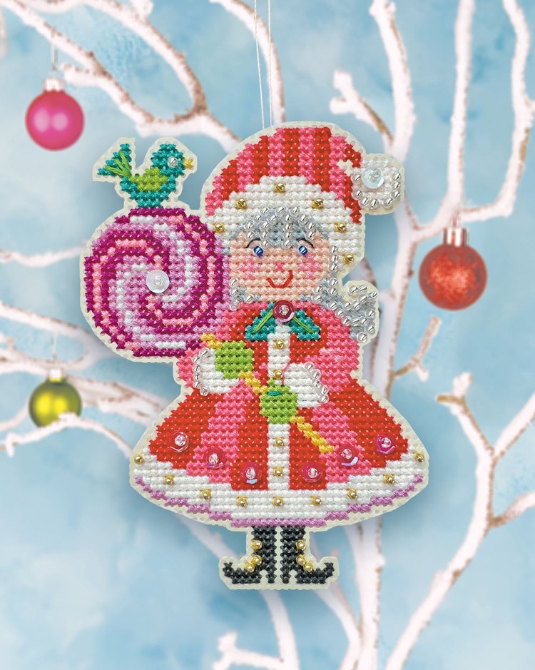 Lolly Claus - Christmas Ornament - Cross Stitch Kit