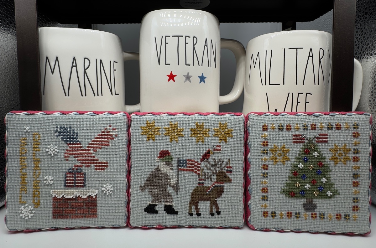 Patriotic Christmas Trio - Cross Stitch Pattern