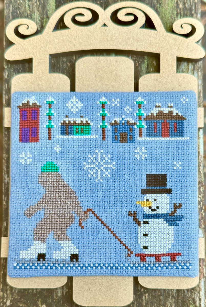 Ice Skating Bigfoot - Cross Stitch Pattern