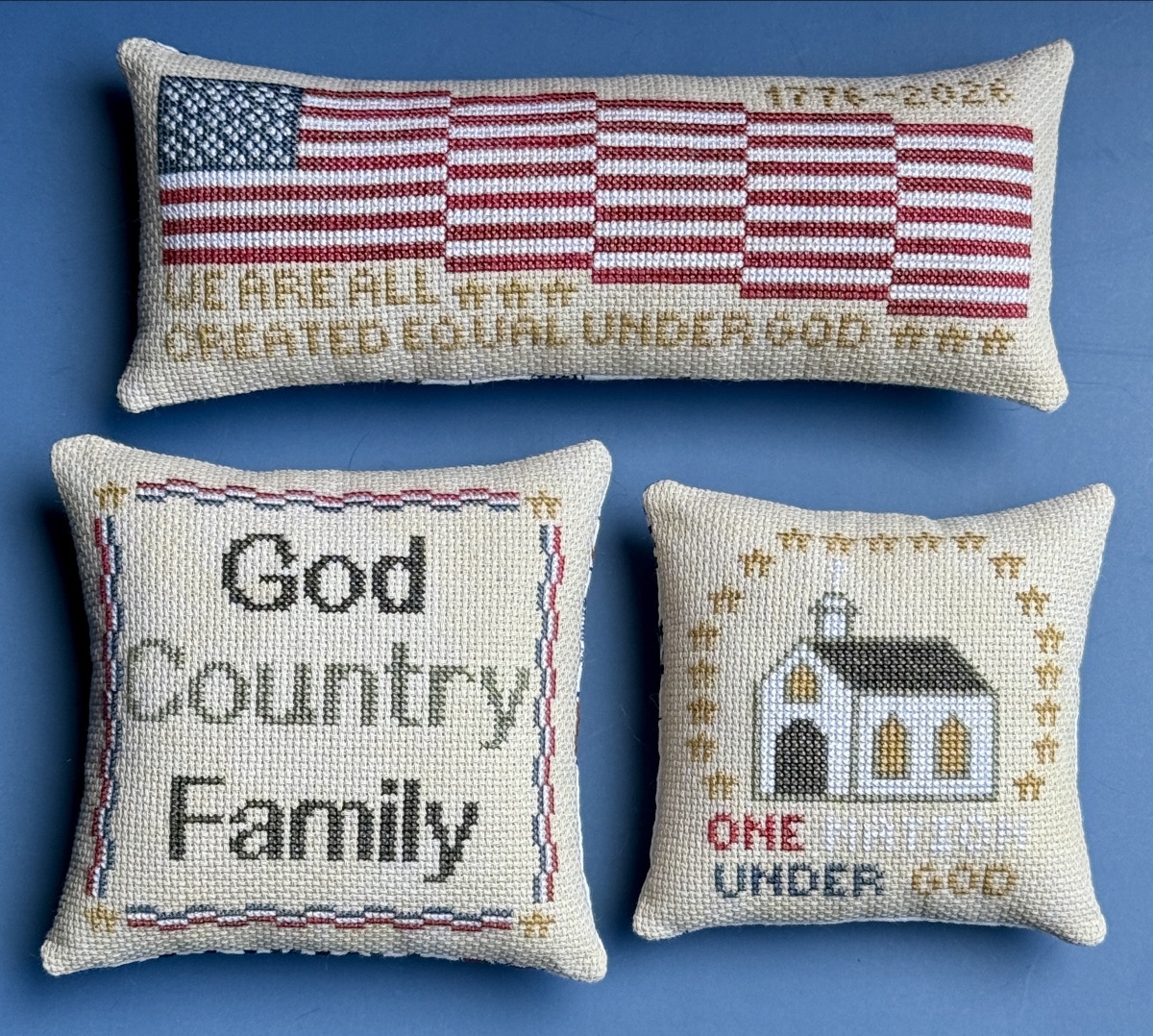 Faith & Freedom Trio - Patriotic Cross Stitch Pattern