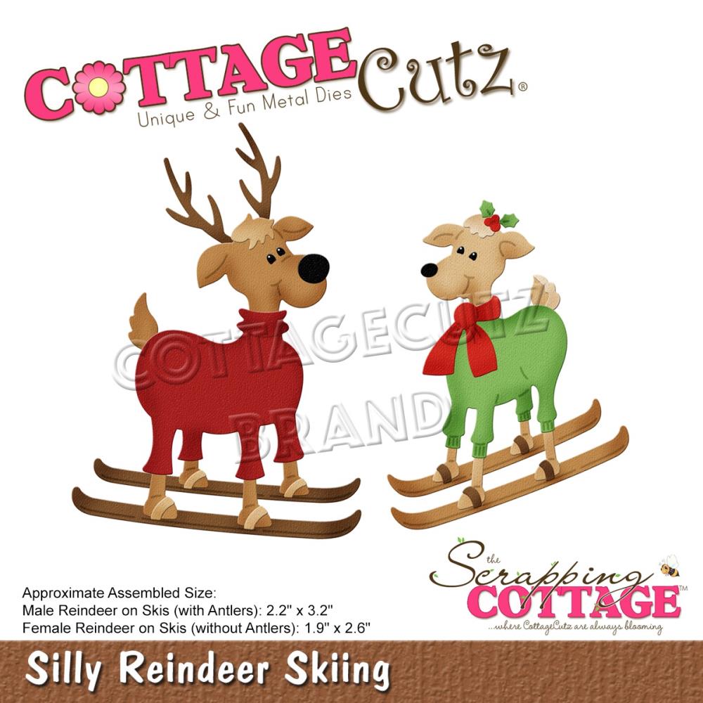 Silly Reindeer Skiing - Christmas Craft Die