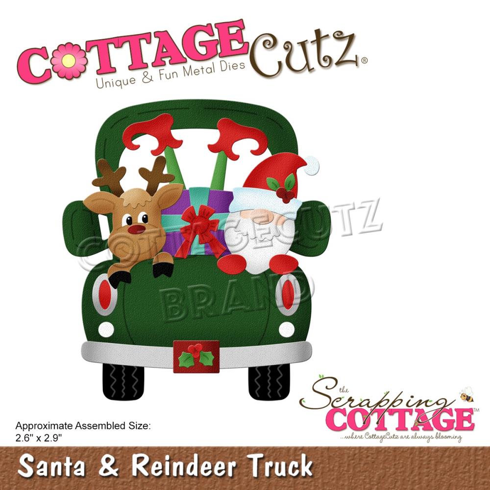 Santa and Reindeer Truck - Christmas Craft Die