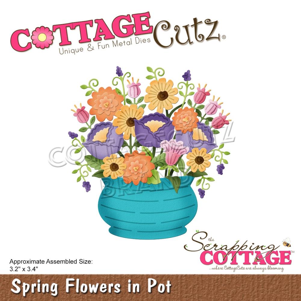 Spring Flowers In Pot - Craft Die