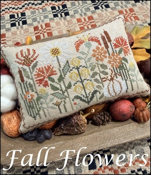 Fall Flowers - Cross Stitch Pattern, zoomed in. Select this picture to zoom back out.
