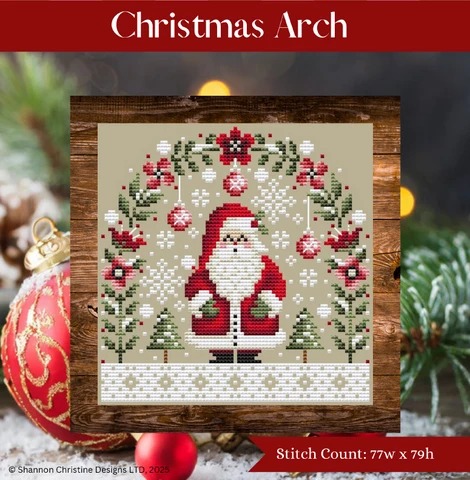 Christmas Arch - Cross Stitch Pattern, zoomed in. Select this picture to zoom back out.