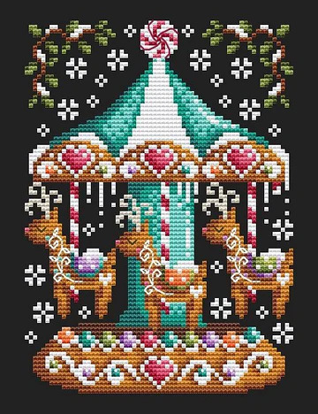 Gingerbread Carousel - Cross Stitch Pattern