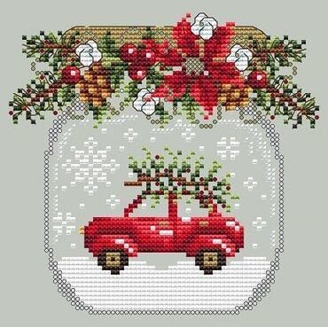 Car Snow Globe - Cross Stitch Pattern