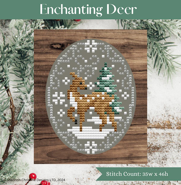 Enchanting Deer - Christmas Cross Stitch Pattern