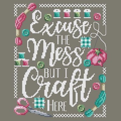 Excuse the Mess - Cross Stitch Pattern