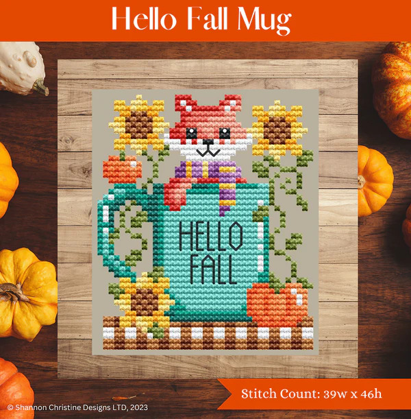 Hello Fall Mug - Cross Stitch Pattern
