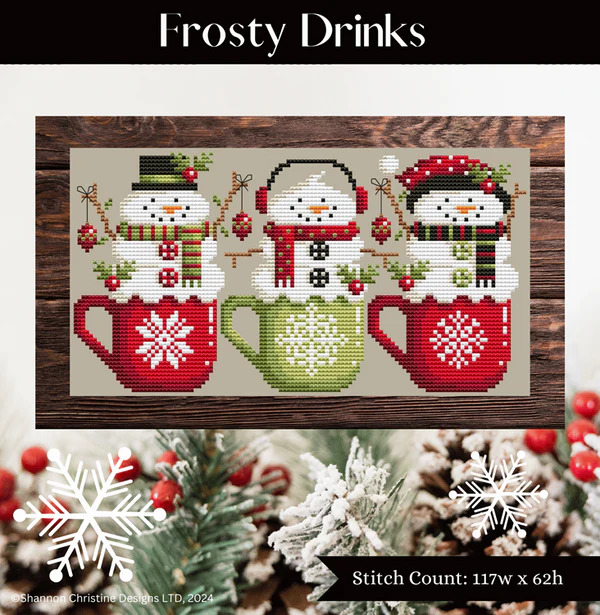 Frosty Drinks - Christmas Cross Stitch Pattern