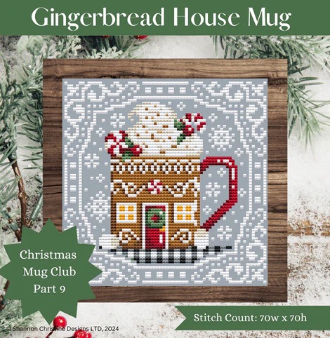 Gingerbread House Mug - Christmas Cross Stitch Pattern