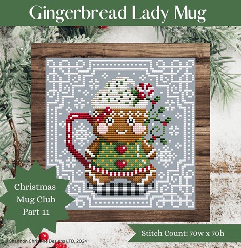 Gingerbread Lady Mug - Christmas Cross Stitch Pattern