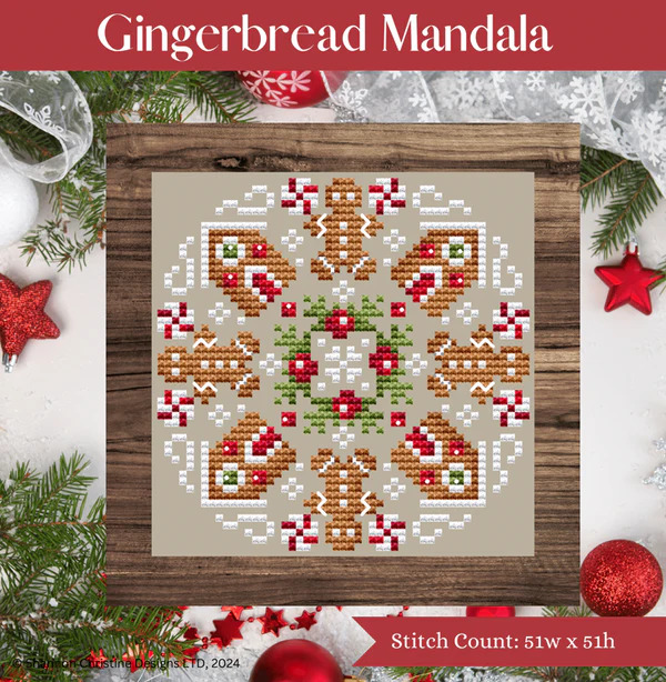 Gingerbread Mandala - Christmas Cross Stitch Pattern
