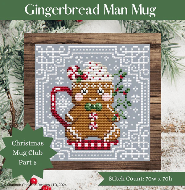 Gingerbread Man Mug - Christmas Cross Stitch Pattern