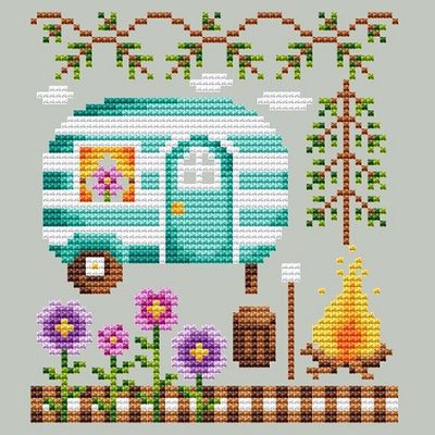 Happy Camper - Cross Stitch Pattern