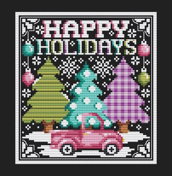 Happy Holidays - Cross Stitch Pattern