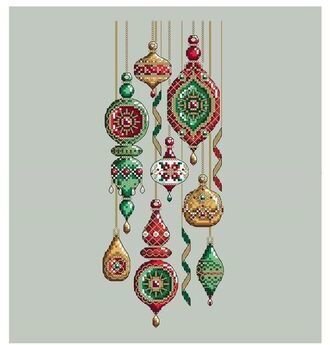Jeweled Baubles - Cross Stitch Pattern
