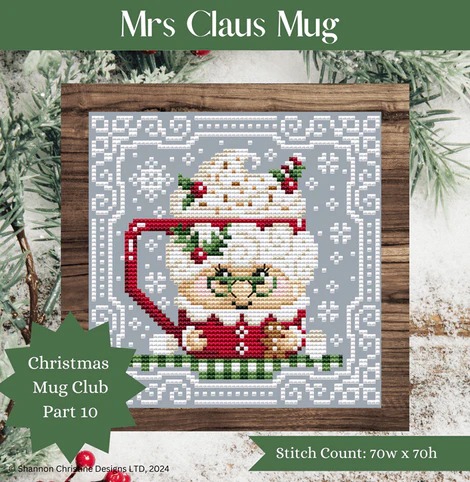 Mrs. Claus Mug - Christmas Cross Stitch Pattern
