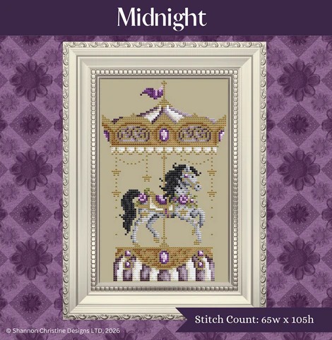 Midnight - Cross Stitch Pattern, zoomed in. Select this picture to zoom back out.