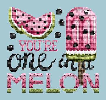 One in a Melon - Cross Stitch Pattern, zoomed in. Select this picture to zoom back out.