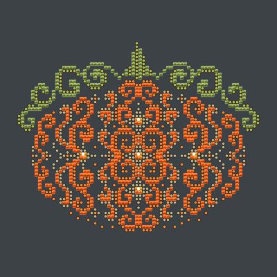 Orange Swirl Pumpkin - Cross Stitch Pattern