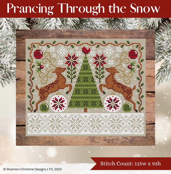 Prancing Through the Snow - Christmas Cross Stitch Pattern