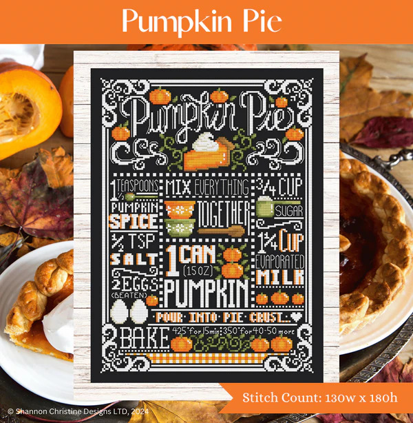 Pumpkin Pie - Thanksgiving Cross Stitch Pattern
