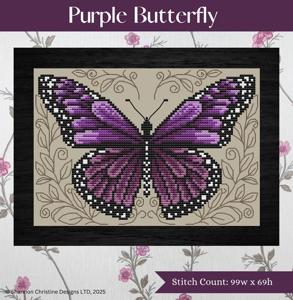 Purple Butterfly - Cross Stitch Pattern