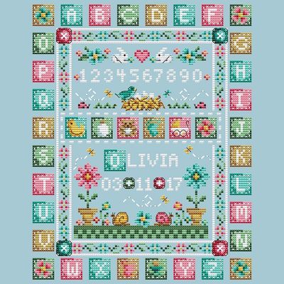 Quilted Baby Sampler - Cross Stitch Pattern