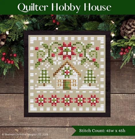 Quilter Hobby House - Chirstmas Cross Stitch Pattern, zoomed in. Select this picture to zoom back out.
