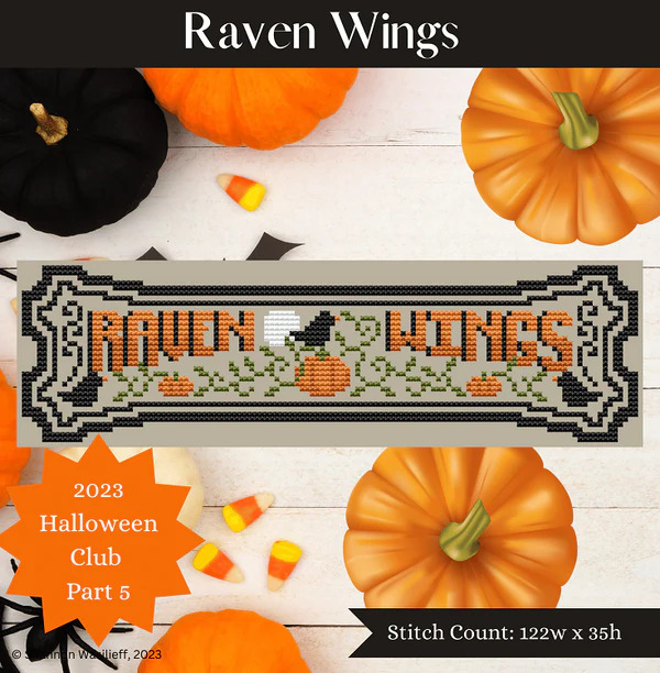 Raven Wings - Halloween Cross Stitch Pattern