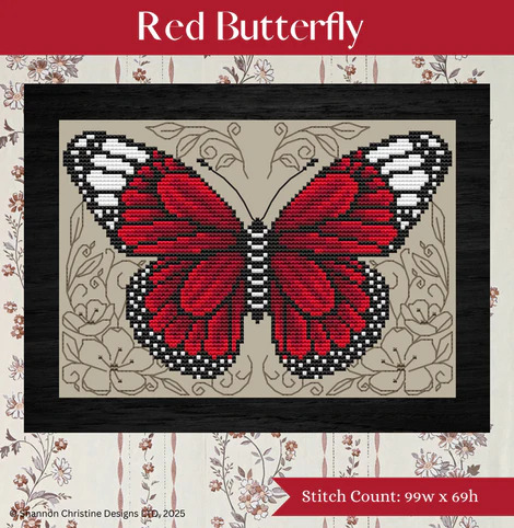Red Butterfly - Cross Stitch Pattern