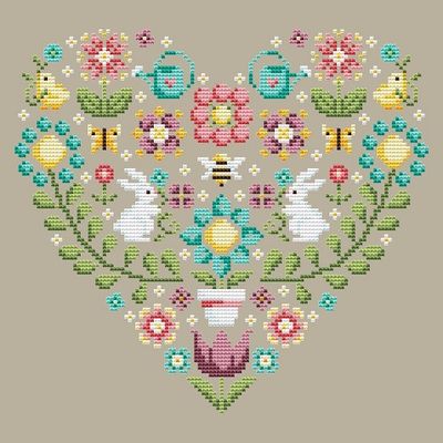 Spring Heart - Cross Stitch Pattern