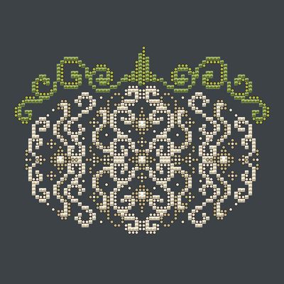 White Swirl Pumpkin - Cross Stitch Pattern