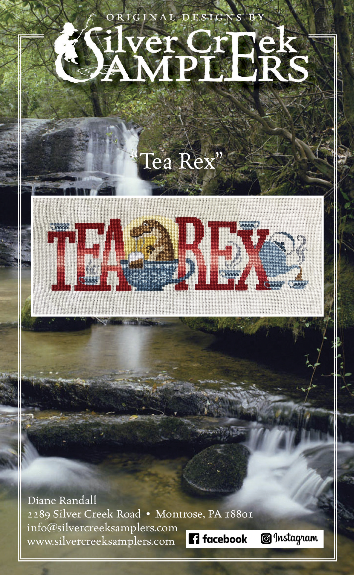 Tea Rex - Cross Stitch Pattern