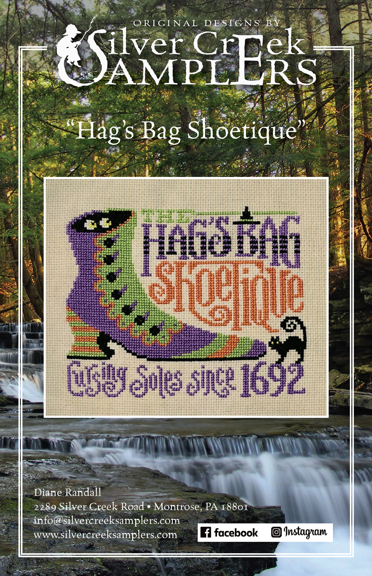 Hag's Bag Shoetique - Halloween Cross Stitch Pattern