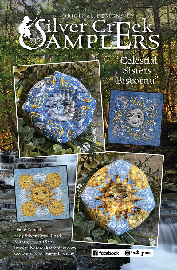 Celestial Sisters Biscornu - Cross Stitch Pattern