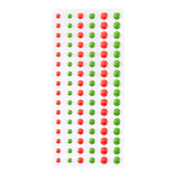 Dimensional Red & Green Enamel Dots