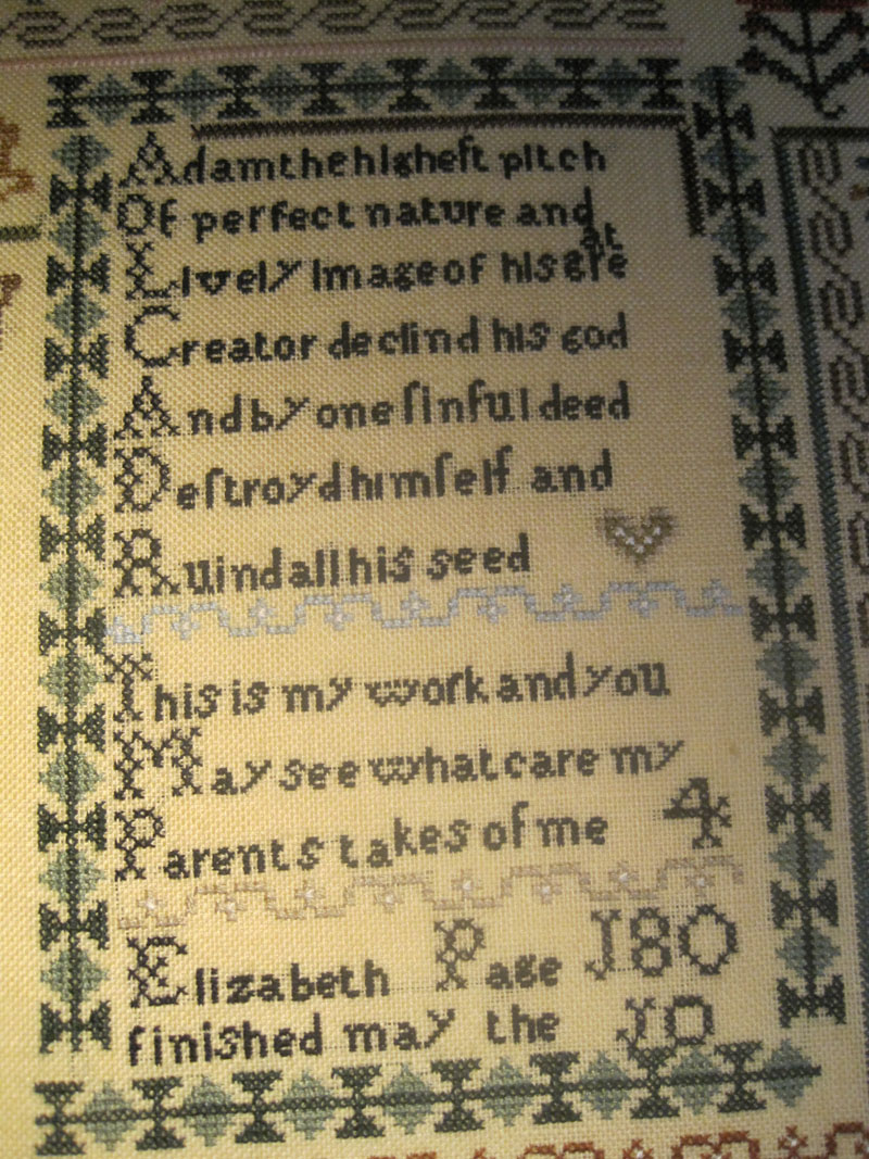 Elizabeth Page 1804 - Cross Stitch Pattern, different perspective #4, zoomed in. Select this picture to zoom back out.