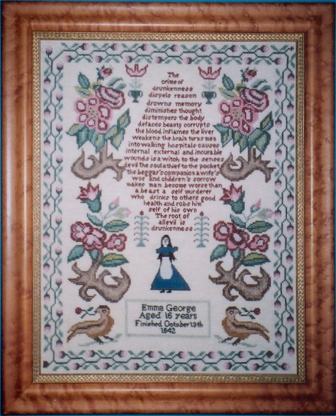 Drunkenness by Emma George 1842 - Cross Stitch Pattern
