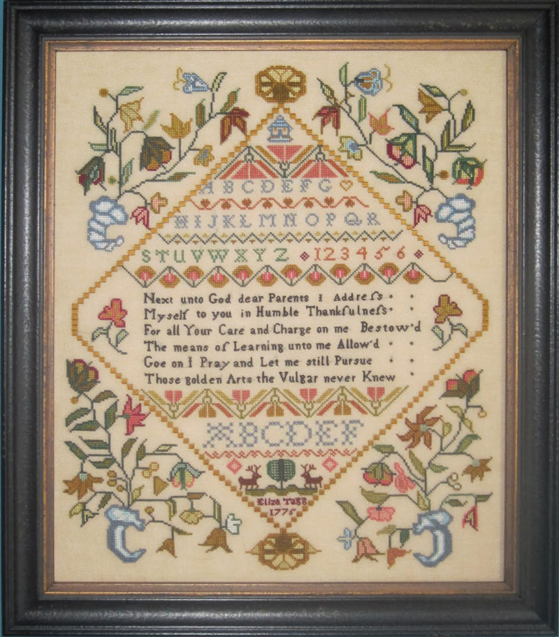 Eliza Tagg 1775 - Cross Stitch Pattern, zoomed in. Select this picture to zoom back out.