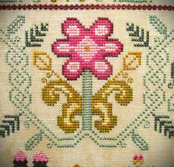 Mary McCulloch 1763 - Cross Stitch Pattern, different perspective #2, zoomed in. Select this picture to zoom back out.