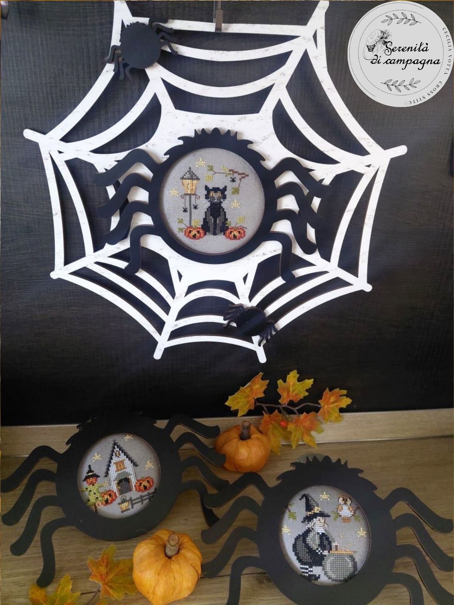 Decorative Halloween Trio #2 - Cross Stitch Pattern
