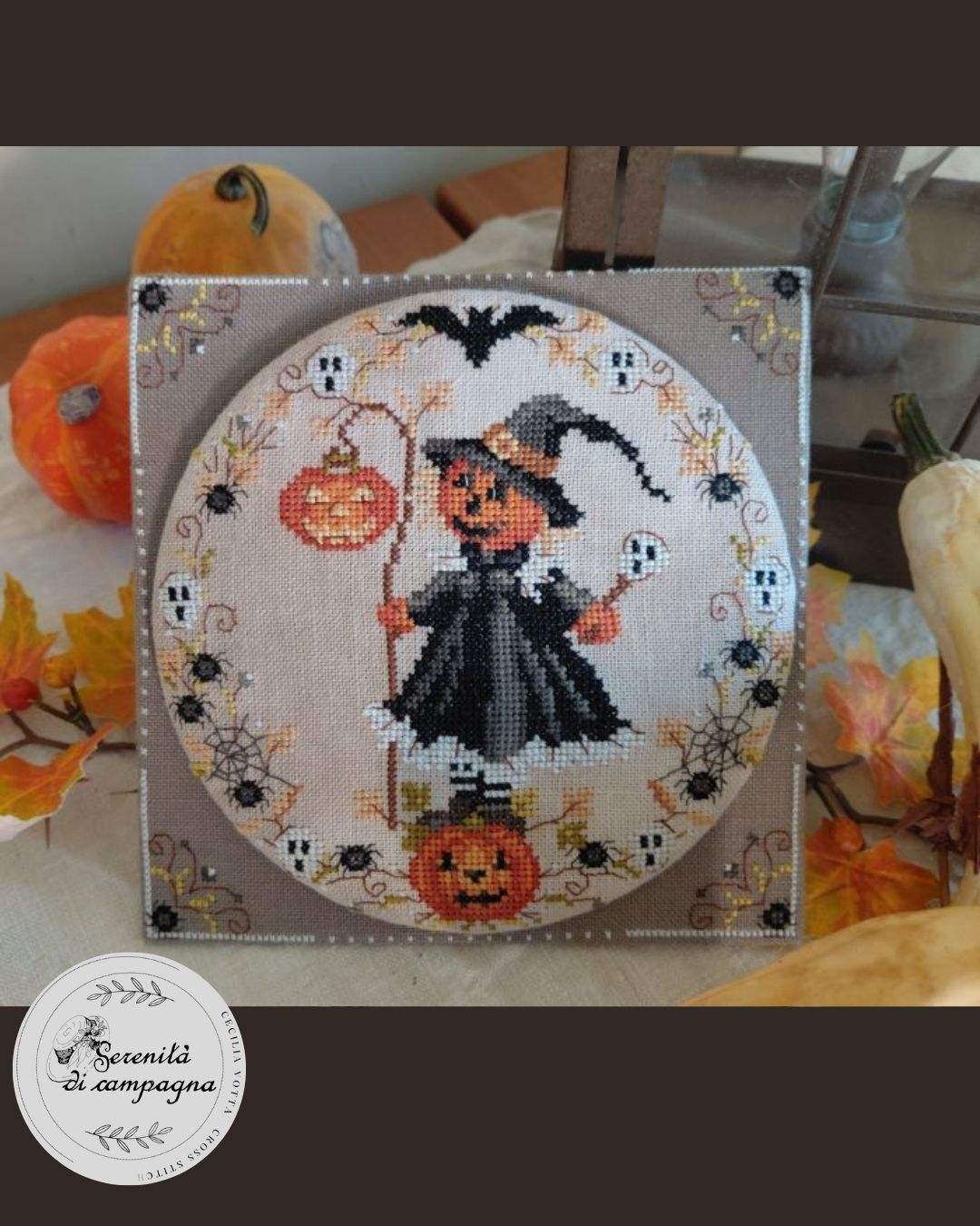 Halloween - Strega Zucca - Cross Stitch Pattern, zoomed in. Select this picture to zoom back out.