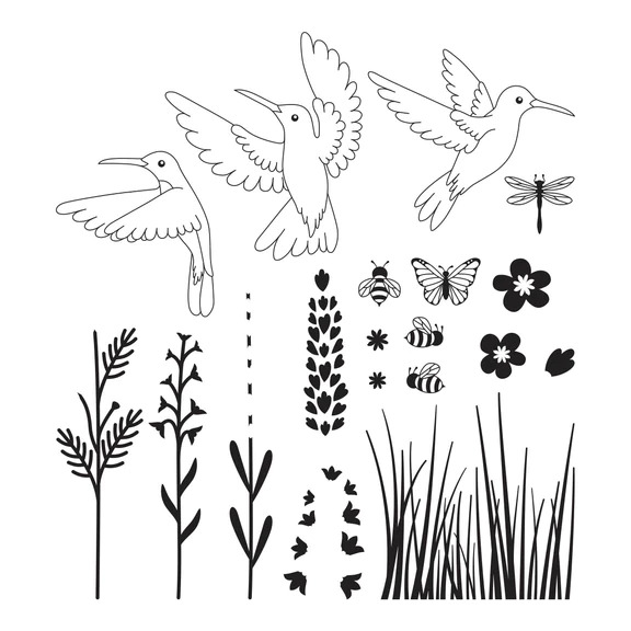Hummingbird Build a Scene - Stamp and Die