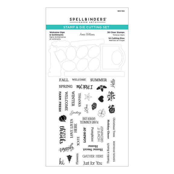 Welcome Sign & Sentiments - Clear Stamp & Die Set 