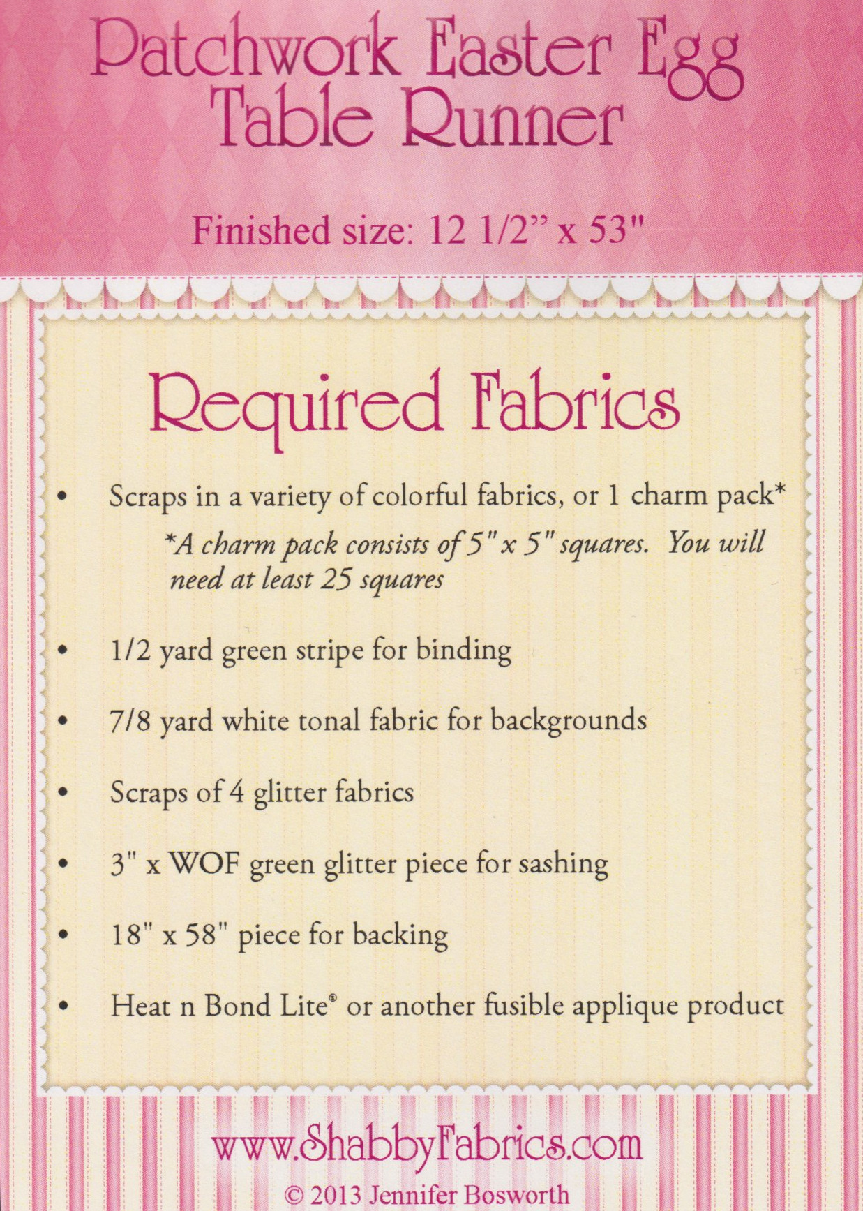 Patchwork Easter Egg Table Runner - Quilt Pattern