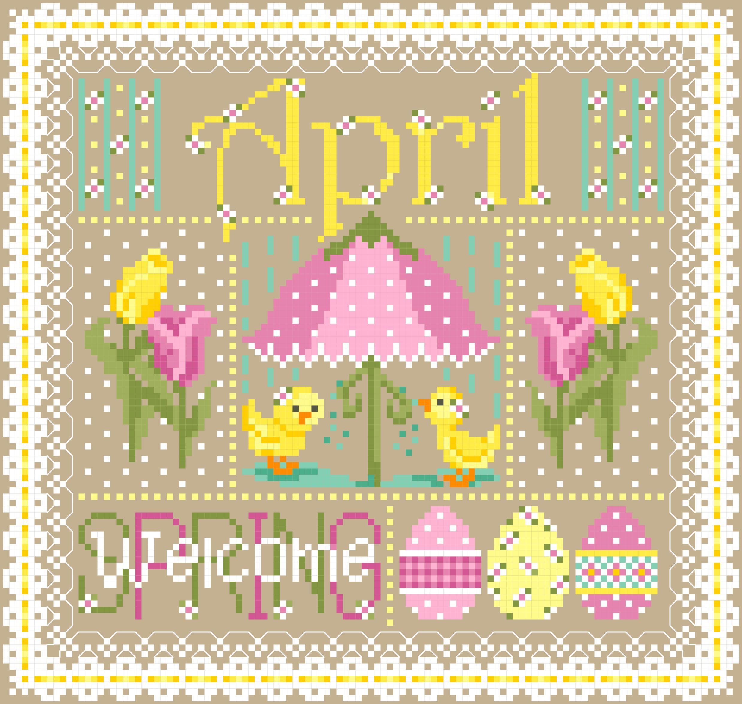 April Sampler - Easter Cross Stitch Pattern