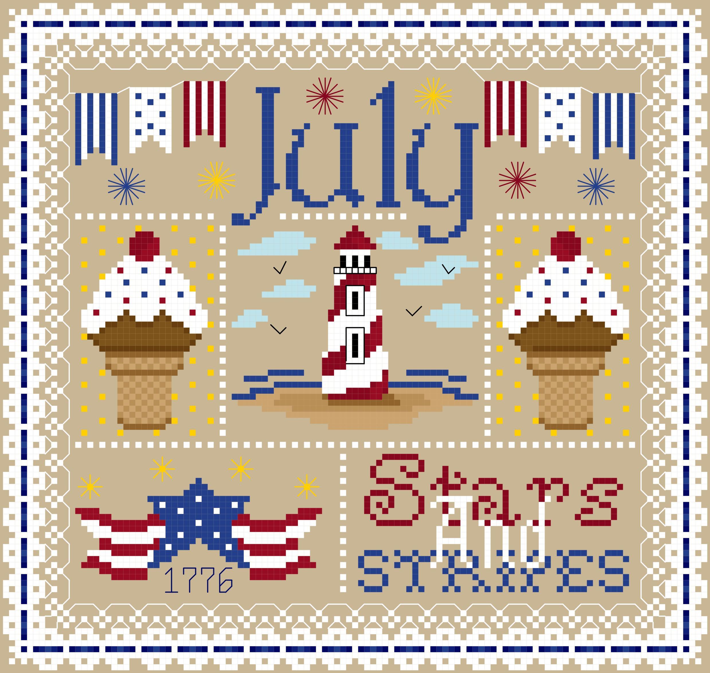 July Sampler - Cross Stitch Pattern